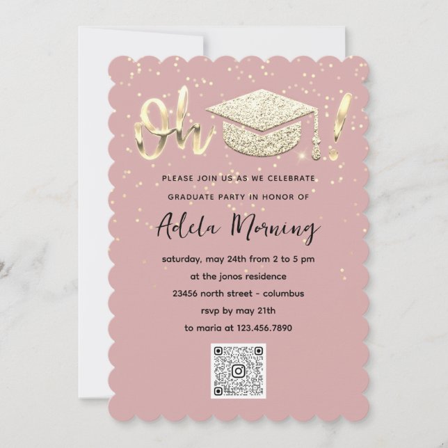 Invitation Code QR du Parti des diplômés de la Confetti d'or  (Devant)