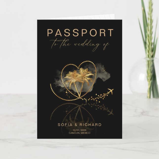 Invitation Code QR du passeport de mariage de destination tro (Devant)