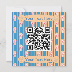 Invitation Code QR du pop-corn amusant et fantaisiste