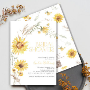 Invitation Code QR Elegant Boho Sunflower Fête des mariées