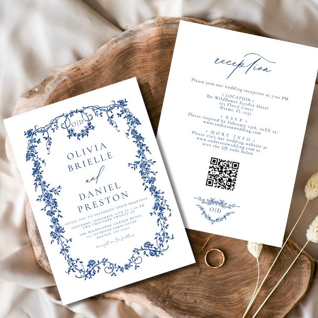 Invitation Code QR français victorien tout en un Mariage (Créateur téléchargé)