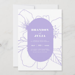 Invitation Code QR Lavender Lilac Lavender Flore Dessin Moder