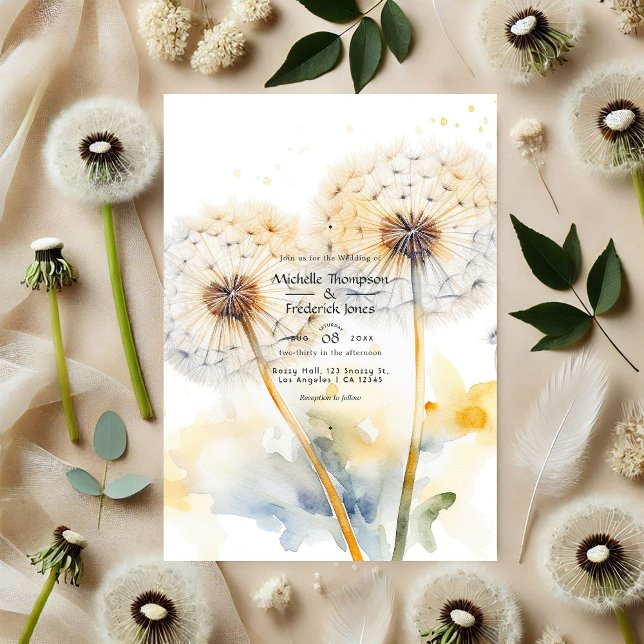 Invitation Code QR Mariage Dandelion (Dandelion Wedding QR Code Invitation)