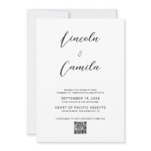 Code QR | Mariage de budget de script élégant mini