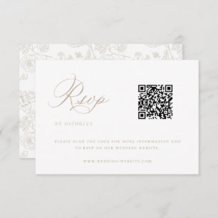 Invitation Code QR Mariage de la Chinoiserie beige