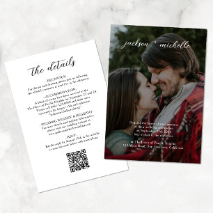 Invitation Code QR   Mariage de script photo budget moderne