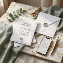 Code QR Mariage Luxe Tranquille Vert Sauge