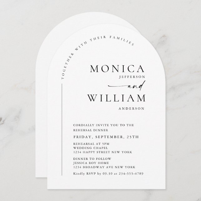 Invitation Code QR Mariage minimaliste élégant (Devant / Derrière)
