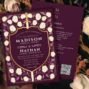 Invitation Code QR Mariage Red Sword Shield