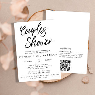 Invitation Code QR Minimaliste Moderne Manuscrit pour la Fête