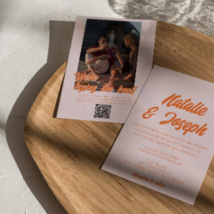 Invitation Code QR Moderne Coloré Photo Colorée Mariage