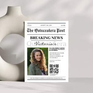 Invitation code qr moderne Journal Quinceañera