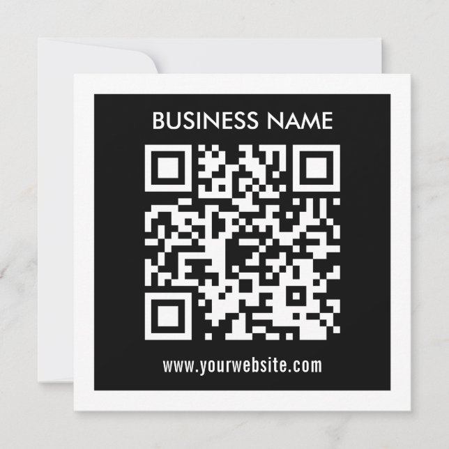 Invitation Code QR modifiable (généré instantanément) | Noir (Devant)