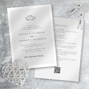 Invitation Code QR Monogramme Tout en Un Mariage
