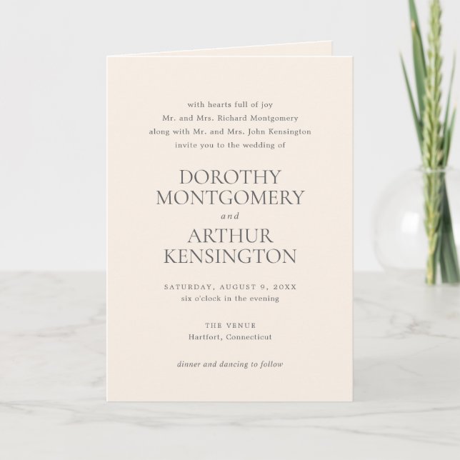 Invitation Code QR neutre Terre moderne Mariage élégant (Devant)