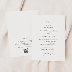 Invitation Code QR noir et blanc classique Mariage élégant