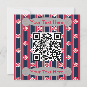 Invitation Code QR Peppermint Amusant et Élégant