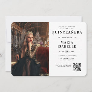 Invitation Code QR photo de princesse moderne Quinceañera