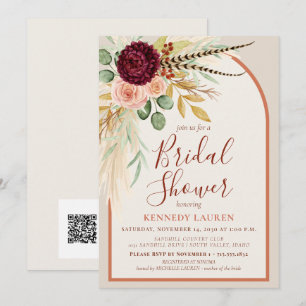 Invitation Code QR pour une Fête de Mariage avec un Arc en Te