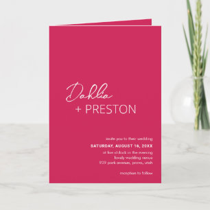 Invitation Code QR rose chaud minimaliste pour un mariage mod