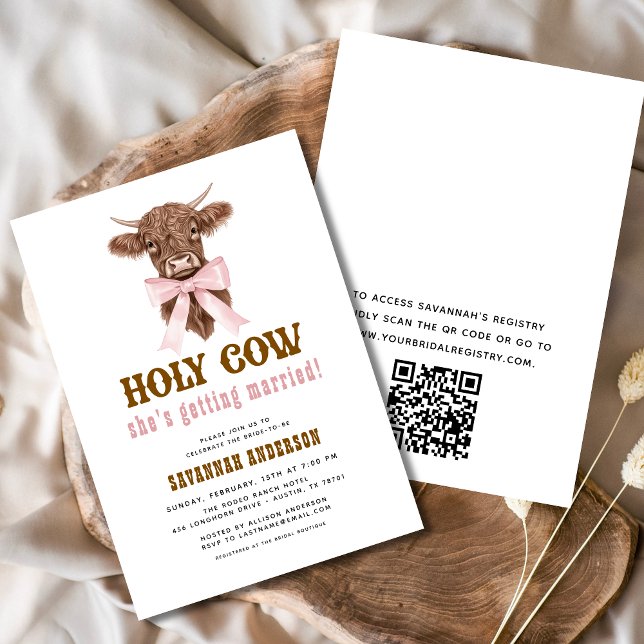Invitation Code QR Saint-Vache Western Cowgirl Fête des marié (Créateur téléchargé)