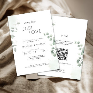 Invitation Code QR Tendances de verdure Just Love Mariage