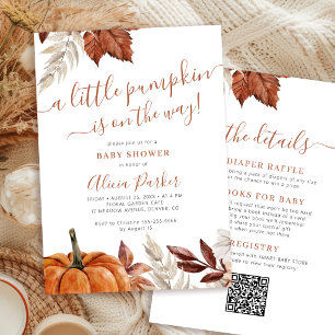Invitation Code QR tout en un baby shower automne