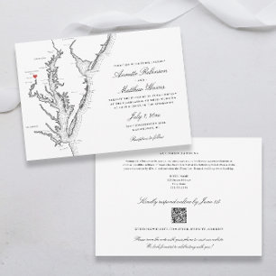 Invitation Code QR tout-en-un Baltimore Maryland Mariage RSVP