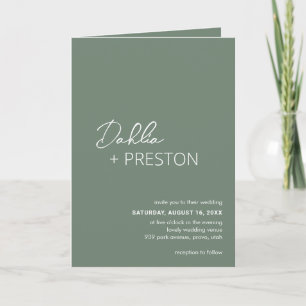Invitation Code QR vert minimal Sage Moderne Mariage