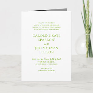 Invitation Code QR vert vibrant propre Mariage élégant