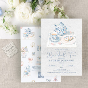 Invitation Code QR Vintage Chinoiserie Française Thé de Maria