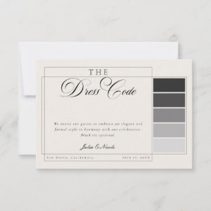 Invitation Code vestimentaire formel calligraphie ivoire noir