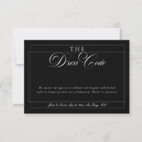Code vestimentaire formel calligraphie ivoire noir