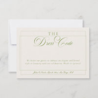 Code vestimentaire formel calligraphié ivoire vert