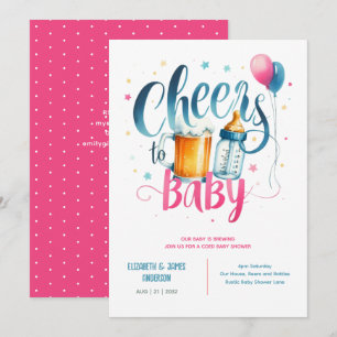 Invitation COED Bébé Brasserie Bouteilles Couples Douche