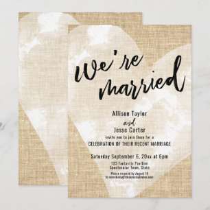 Invitation Cœur Aquarelle Blanche Nous sommes Mariés Fête en