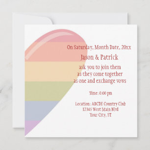 Invitation Coeur arc-en-ciel