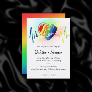 Invitation Coeur arc-en-ciel   Scribble L'amour du coeur est 