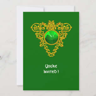 INVITATION CŒUR CELTIQUE AVEC TRÈFLE FÊTE DE LA SAINT-PATRICK