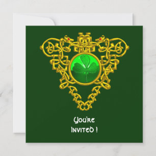 INVITATION CŒUR CELTIQUE AVEC TRÈFLE FÊTE DE LA SAINT-PATRICK