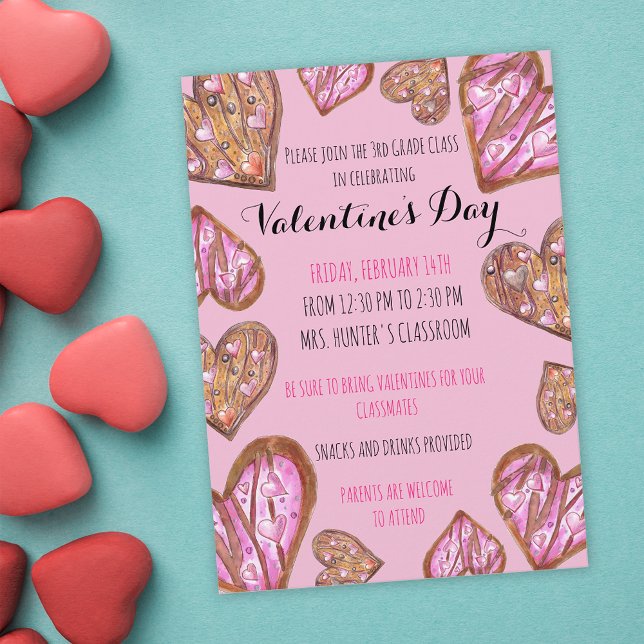 Invitation Coeur Coeur Cookies Saint Valentin (Créateur téléchargé)