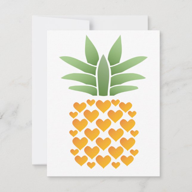 Invitation Coeur d'ananas (Devant)
