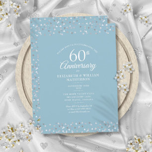 Invitation Cœur de confettis pour le 60e anniversaire de mari