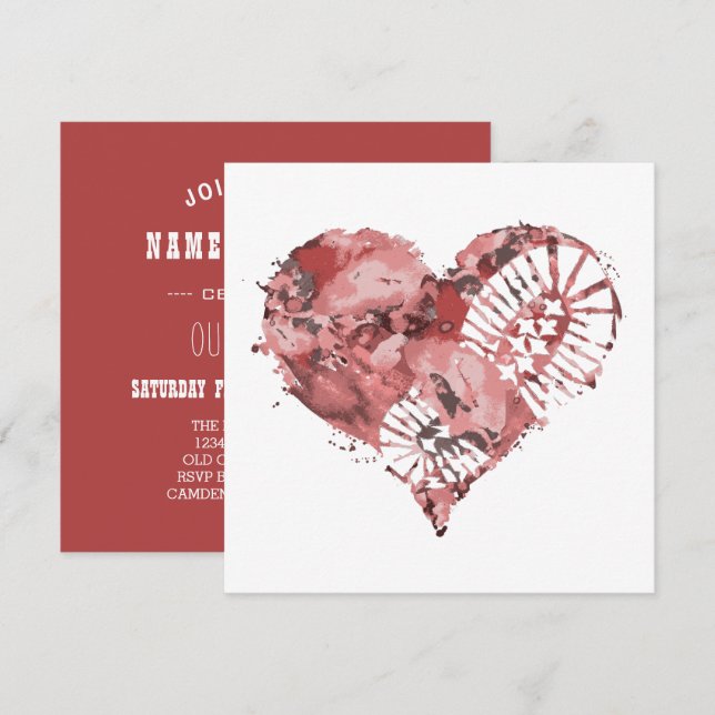 Invitation coeur de démarrage (Devant / Derrière)