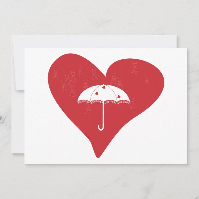 Invitation Coeur de Fête de la mariée (Devant)