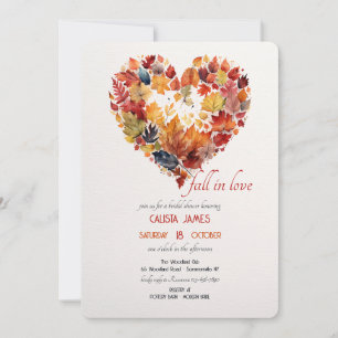Invitation Cœur de Feuillage d'Automne