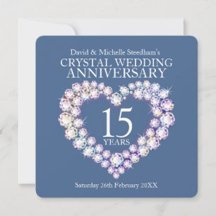 Invitation Cœur de mariage en cristal fête des 15 ans