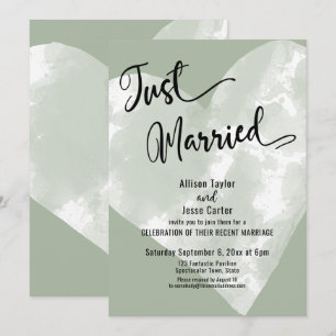 Invitation Cœur de sauge aquarelle blanc écriture Just Marrie