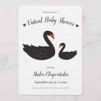 Coeur d'oiseaux du cygne noir blanc Baby shower vi