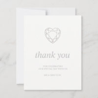 Coeur géométrique argenté merci - plat